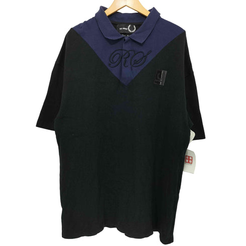 ラフシモンズ RAF SIMONS 刺繍デザイン鹿の子ポロシャツ メンズ 42