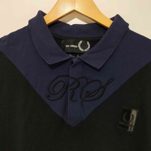 ラフシモンズ RAF SIMONS 刺繍デザイン鹿の子ポロシャツ メンズ 42