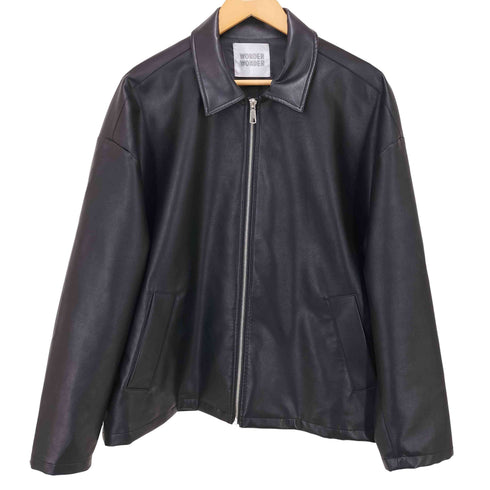 WONDER WONDER Synthetic Leather Lose Jacket シンセティック レザー ルーズ ジャケット フェイクレザー メンズ JPN:M