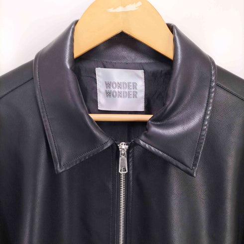 WONDER WONDER Synthetic Leather Lose Jacket シンセティック レザー ルーズ ジャケット フェイクレザー メンズ JPN:M