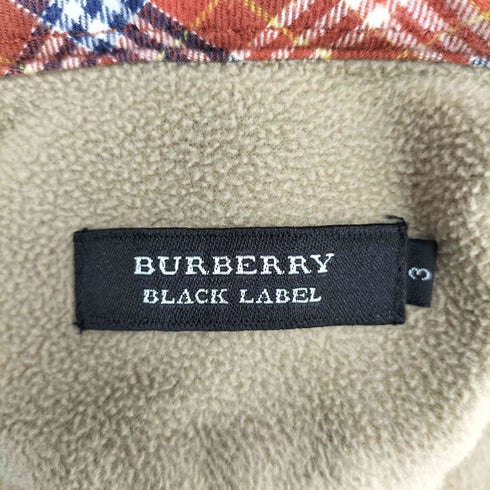バーバリーブラックレーベル BURBERRY BLACK LABEL 胸元刺繍 L/S フリースシャツ メンズ JPN:3