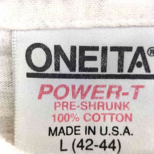 オニータ ONEITA バックプリント L/S クルーネック Tシャツ メンズ JPN:L