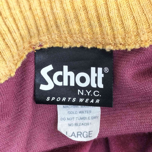 ショット Schott ロゴ刺繍 マルチカラー ベロア トラックジャケット メンズ import:L