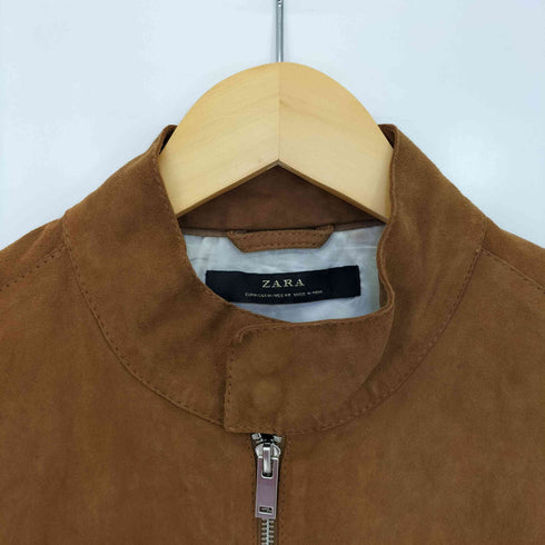 ザラ ZARA 山羊革 スエード シングルライダースジャケット メンズ import:M