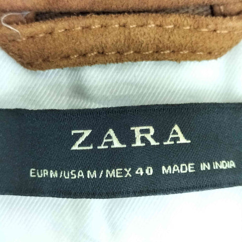 ザラ ZARA 山羊革 スエード シングルライダースジャケット メンズ import:M