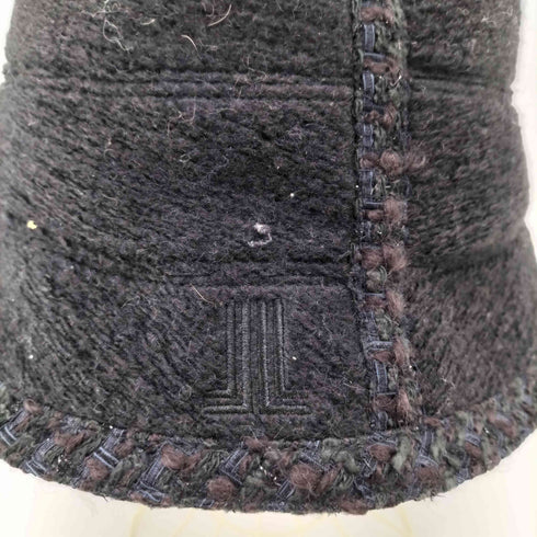 ランバンオンブルー LANVIN en Bleu ロゴ刺繍 ウール混 バケット ハット レディース