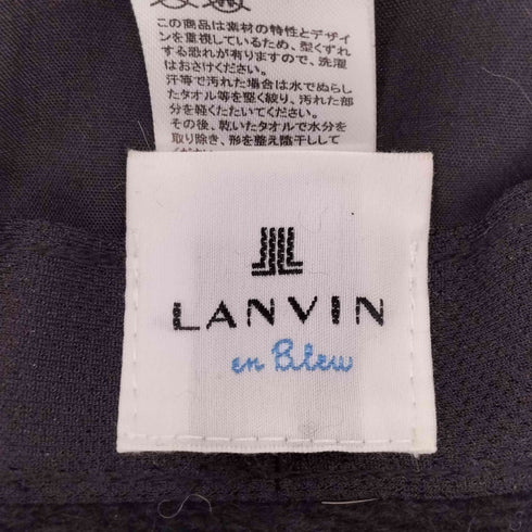 ランバンオンブルー LANVIN en Bleu ロゴ刺繍 ウール混 バケット ハット レディース