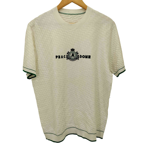 PEAC A DONE エンブレム ラバー プリント 凹凸 クルーネック Tシャツ メンズ