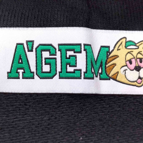 エージェム Agem バック刺繍 ジップアップパーカー メンズ FREE