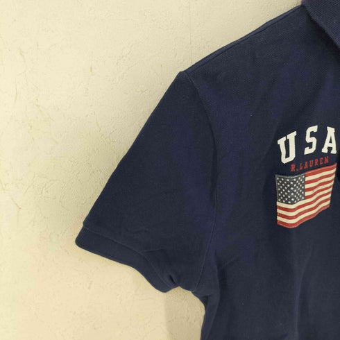 ポロラルフローレン POLO RALPH LAUREN CUSTOM SLIM FIT ビッグポニー刺繍 星条旗ポロシャツ メンズ import:S