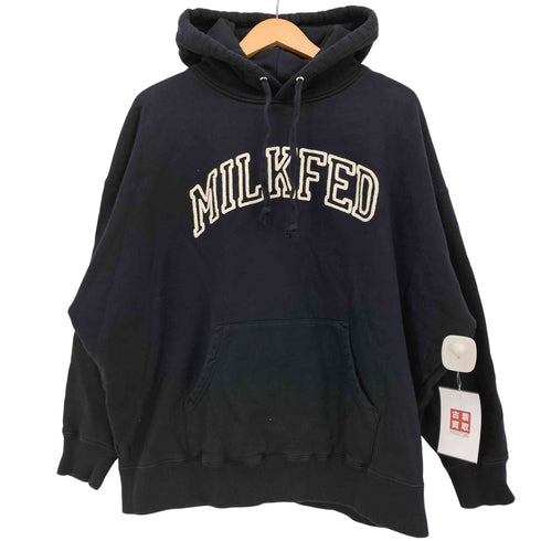ミルクフェド MILKFED. CHAIN STITCH LOGO BIG HOODIE チェーンステッチロゴスウェットパーカー レディース ONE SIZE