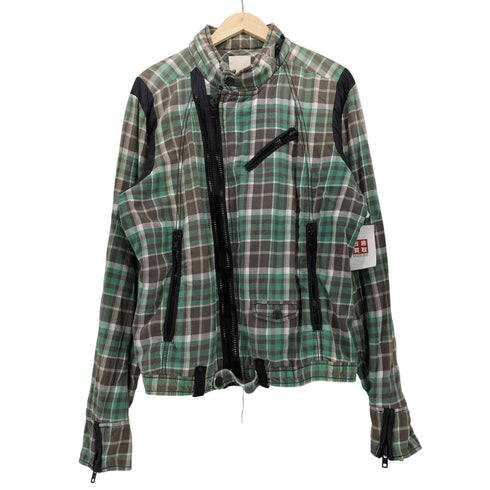 ディーゼル DIESEL チェック柄 ジップデザイン フードイン ジャケット メンズ import:XL