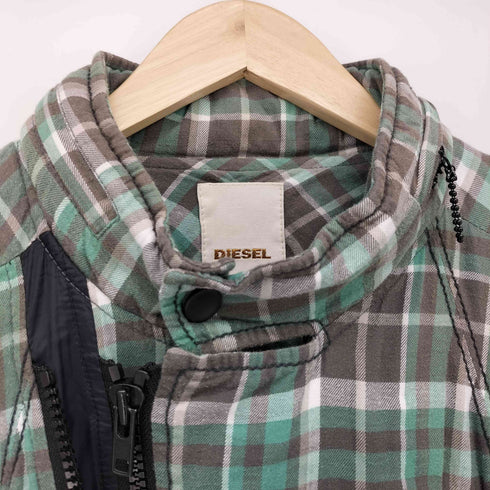 ディーゼル DIESEL チェック柄 ジップデザイン フードイン ジャケット メンズ import:XL