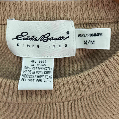 エディーバウアー Eddie Bauer 90-00S 白タグ 畦編み フリーダムスリーブ クルーネック ニット セーター メンズ import:M