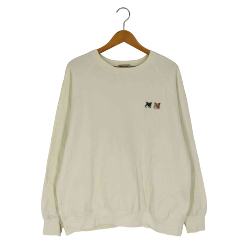 メゾンキツネ MAISON KITSUNE DOUBLE FOX HEAD PATCH CLASSIC SWEATSHIRT ダブルフォックスヘッド パッチ ワンポイント スウェット メンズ import:L