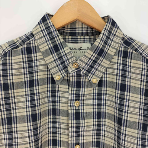 エディーバウアー Eddie Bauer 90-00S 白タグ マドラスチェック B.D S/S シャツ メンズ import:M