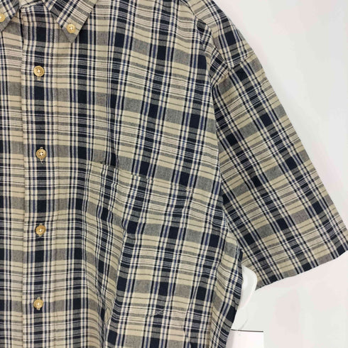 エディーバウアー Eddie Bauer 90-00S 白タグ マドラスチェック B.D S/S シャツ メンズ import:M