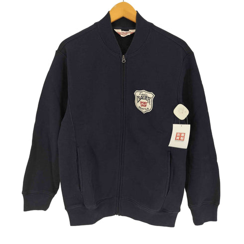 エディーバウアー Eddie Bauer SPORT SHOP ロゴ ワッペン リバース 型 ジップアップ スウェット ジャケット ブルゾン メンズ import:XS