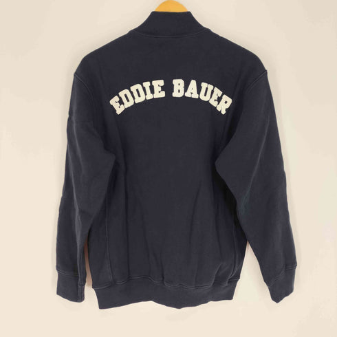 エディーバウアー Eddie Bauer SPORT SHOP ロゴ ワッペン リバース 型 ジップアップ スウェット ジャケット ブルゾン メンズ import:XS