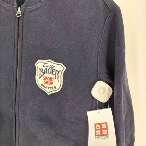エディーバウアー Eddie Bauer SPORT SHOP ロゴ ワッペン リバース 型 ジップアップ スウェット ジャケット ブルゾン メンズ import:XS