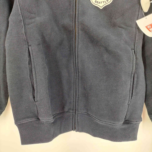 エディーバウアー Eddie Bauer SPORT SHOP ロゴ ワッペン リバース 型 ジップアップ スウェット ジャケット ブルゾン メンズ import:XS