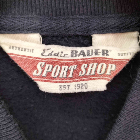 エディーバウアー Eddie Bauer SPORT SHOP ロゴ ワッペン リバース 型 ジップアップ スウェット ジャケット ブルゾン メンズ import:XS