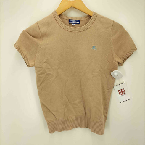 バーバリーブルーレーベル BURBERRY BLUE LABEL ワンポイント 刺繍 コットン ニット カットソー カーディガン アンサンブル レディース EUR:38