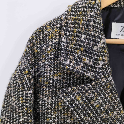 ザラ ZARA ツイードダブルブレストテーラードジャケット レディース JPN:M