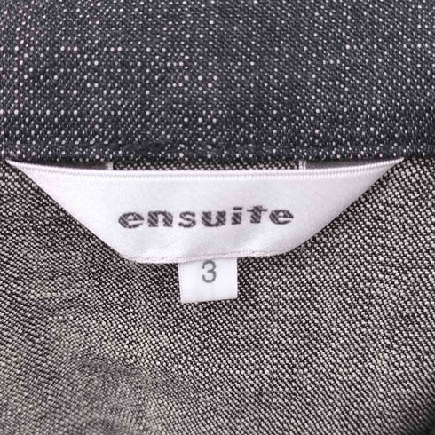 ENSUITE スタンドカラーブラックデニムジャケット レディース JPN:3
