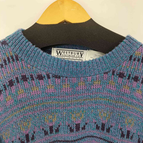 WESTBURY USA製 総柄 アクリルニット メンズ JPN:XL