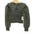 ザラ ZARA ピーターパン襟 ブラウス ギャザ チェック レディース import:S