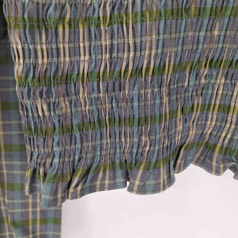 ザラ ZARA ピーターパン襟 ブラウス ギャザ チェック レディース import:S