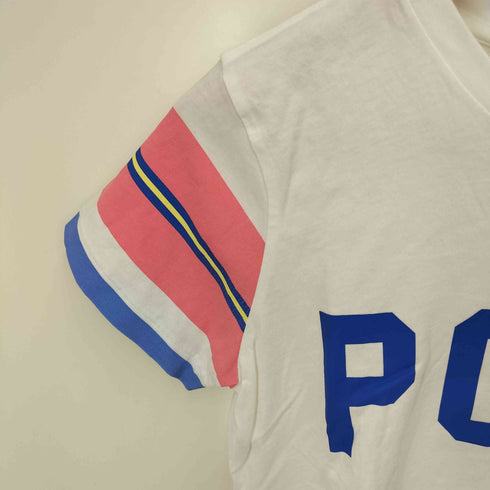 ポロラルフローレン POLO RALPH LAUREN ポニー 刺繍 POLO スリーブ プリント S/S Tシャツ レディース import:S