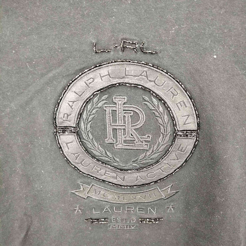 ラルフローレン RALPH LAUREN L-RL LAUREN ACTIVE センター エンブレム ビーズ 刺繍 L/S カットソー Y2K レディース