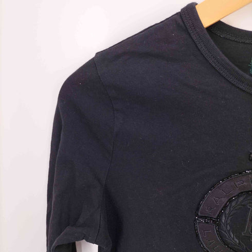ラルフローレン RALPH LAUREN L-RL LAUREN ACTIVE センター エンブレム ビーズ 刺繍 L/S カットソー Y2K レディース
