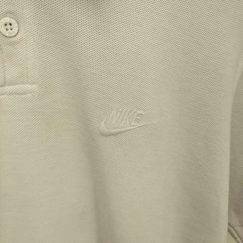 ナイキ NIKE 80-90S 赤白タグ 同色 ロゴ 刺繍 S/S ポロシャツ メンズ import:M