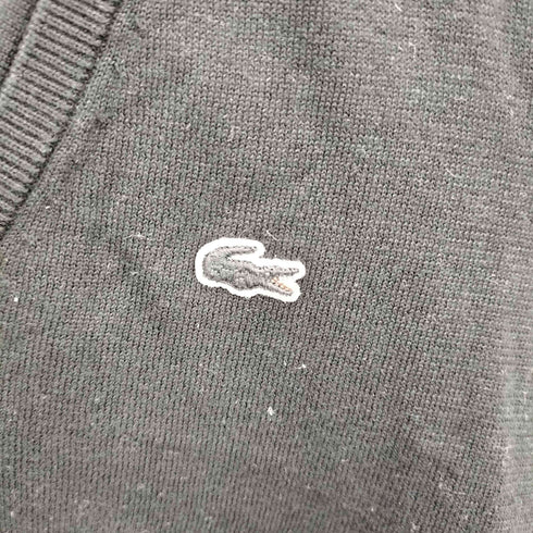 ラコステ LACOSTE ワンポイント 刺繍 コットン Vネック ニット レディース FR:36