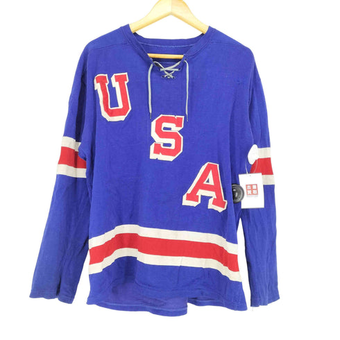 コスビー COSBY 70S NHL フロントレースアップワッペンデザインフットボールシャツ メンズ 46