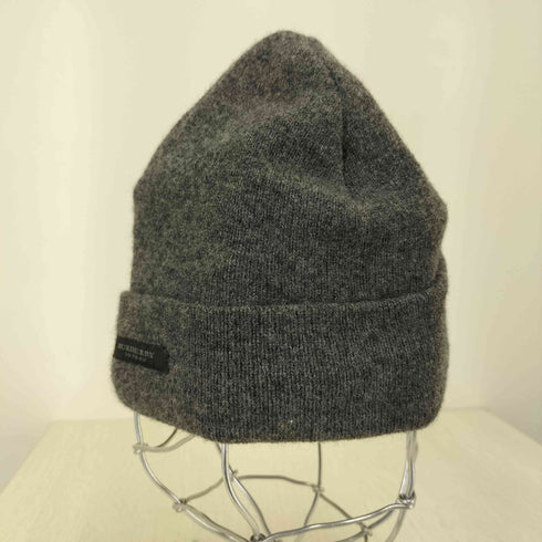 バーバリーロンドン BURBERRY LONDON 英国製 LAMBSWOOL ロゴ パッチ ニット ビーニー メンズ