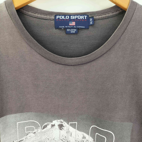 ポロスポーツラルフローレン POLO SPORT RALPH LAUREN カナダ製 マウンテン ロゴ プリント L/S Tシャツ メンズ import:M