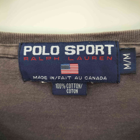 ポロスポーツラルフローレン POLO SPORT RALPH LAUREN カナダ製 マウンテン ロゴ プリント L/S Tシャツ メンズ import:M