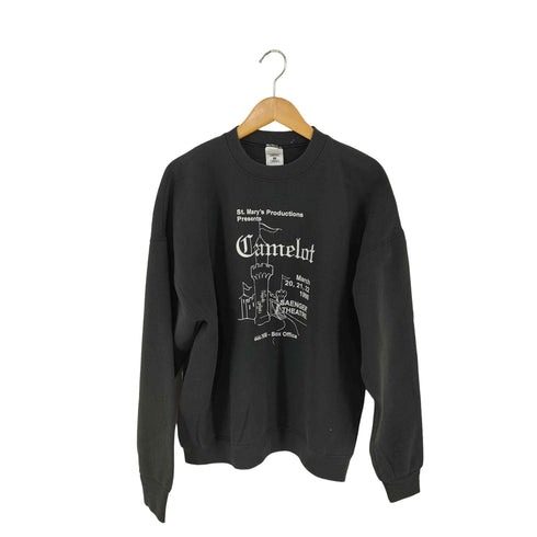 フルーツオブザルーム FRUIT OF THE LOOM USA製 キャッスルプリント クルーネックスウェット メンズ import:XL