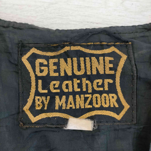 manzoor レザーベスト メンズ