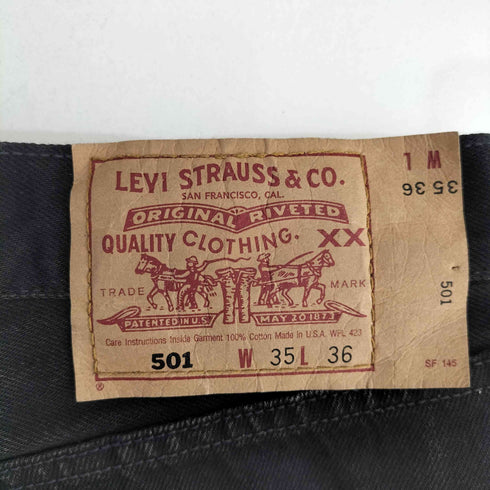 リーバイス Levis USA製 ボタン裏501刻印 501 後染め ブラックデニムパンツ メンズ 35inch