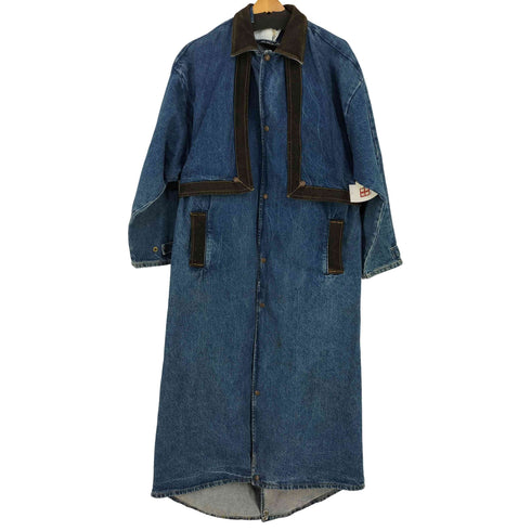 pioneer wear レザーカラー デニムロングコート メンズ US:42