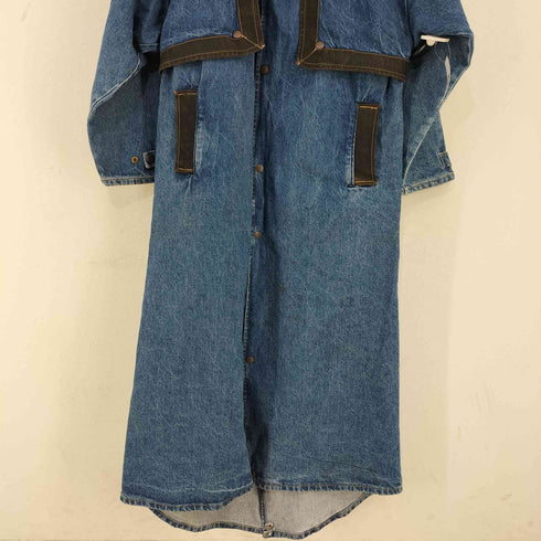 pioneer wear レザーカラー デニムロングコート メンズ US:42