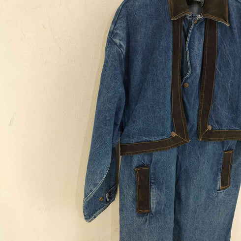 pioneer wear レザーカラー デニムロングコート メンズ US:42
