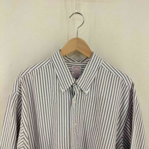 ブルックスブラザーズ BROOKS BROTHERS USA製 madison スーピマコットン ストライプ BDシャツ メンズ 19-35