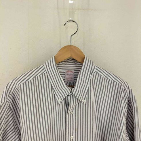 ブルックスブラザーズ BROOKS BROTHERS USA製 madison スーピマコットン ストライプ BDシャツ メンズ 19-35