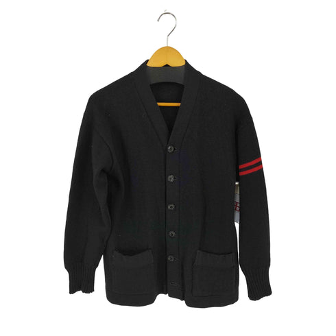 40~50s sandknit レタードカーディガン 樹脂ボタン メンズ